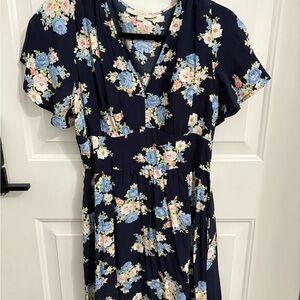 Loft Floral Navy Dress